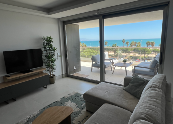 Living room with double sofa bed