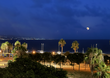 The moon over the Med